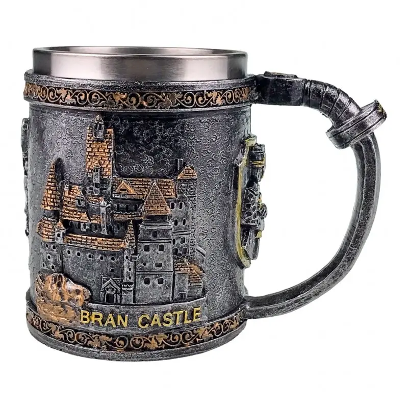 Castelul bran, vlad tepes, cana din metal si rasina, model 2245h